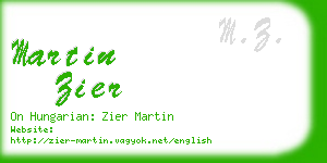 martin zier business card